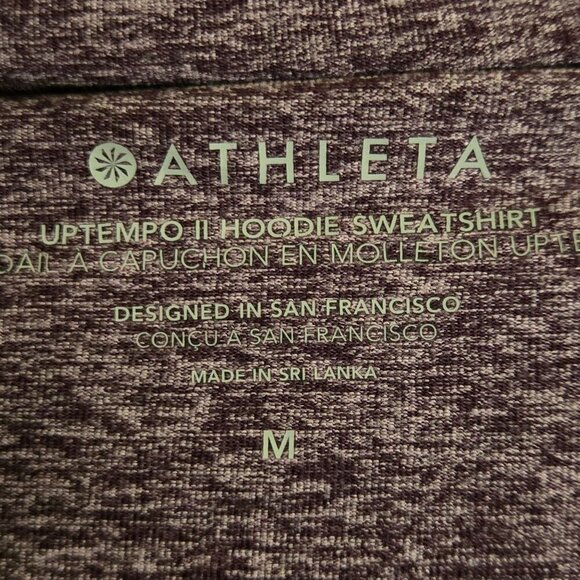 Athleta Uptempo ll Hoodie Sweatshirt Pino Plum Heather 2022 Size M - Picture 6 of 8
